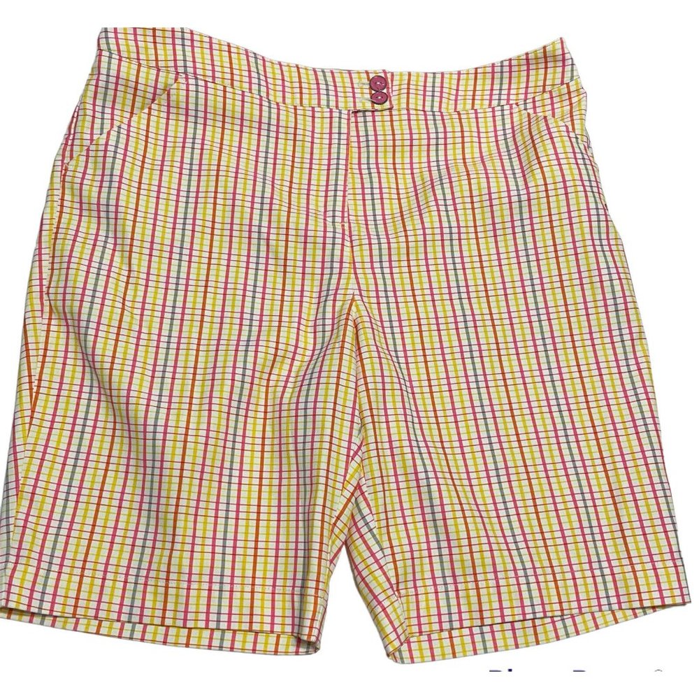 Golf america womans sz 10 shorts stretch athletic bright geometric